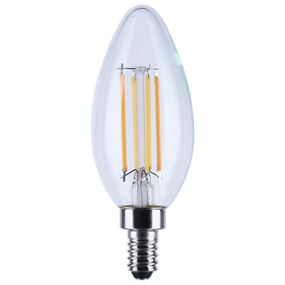 Satco 4.5 Watt Enclosed Fixture Rated 120V B11 E12 Clear Light Bulb Warm Dimming 3000-2000K