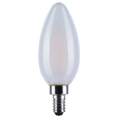 Satco 4.5 Watt Enclosed Fixture Rated 120V B11 E12 Frosted Light Bulb Warm Dimming 3000-2000K