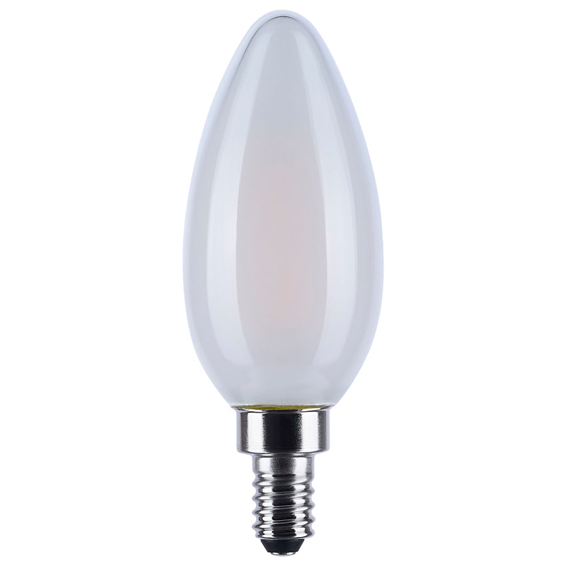 Satco 4.5 Watt Enclosed Fixture Rated 120V B11 E12 Frosted Clear Light Bulb Warm Dimming 3000-2000K