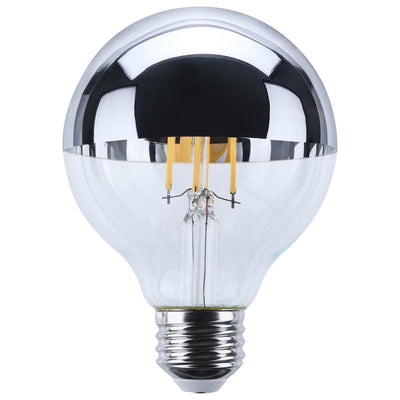 Satco 6 Watt Dimmable Crown Colored G25 LED Light Bulb 2700K 2700K Warm White Silver