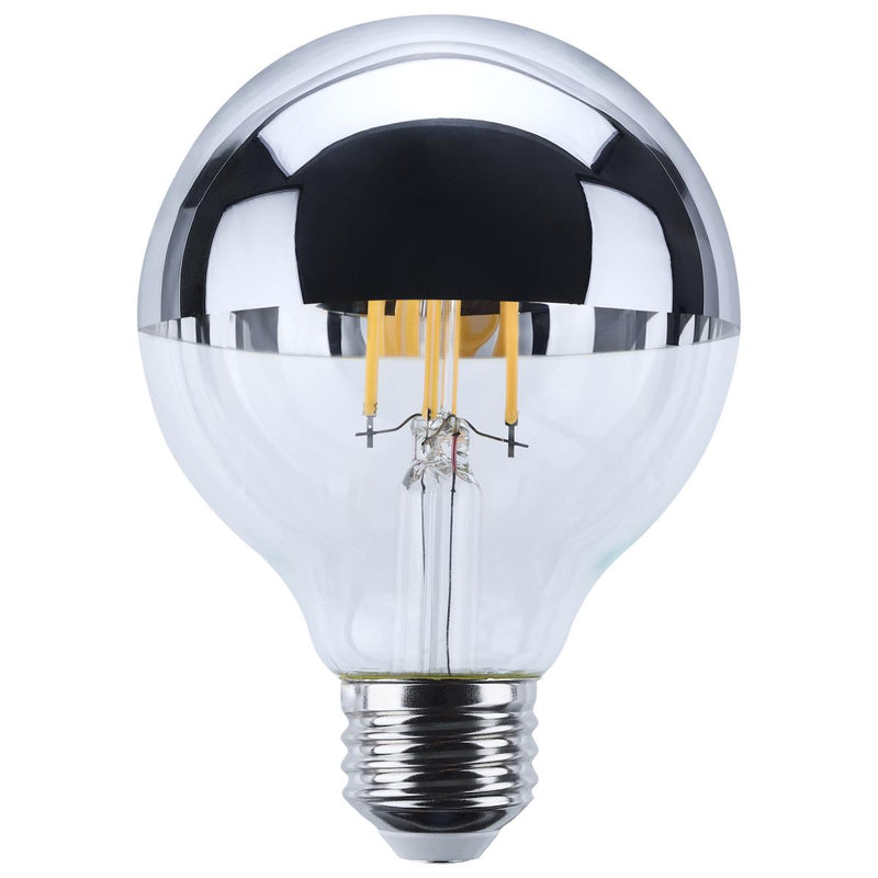 Satco 6 Watt Dimmable Crown Colored G25 LED Light Bulb 2700K 2700K Warm White Silver