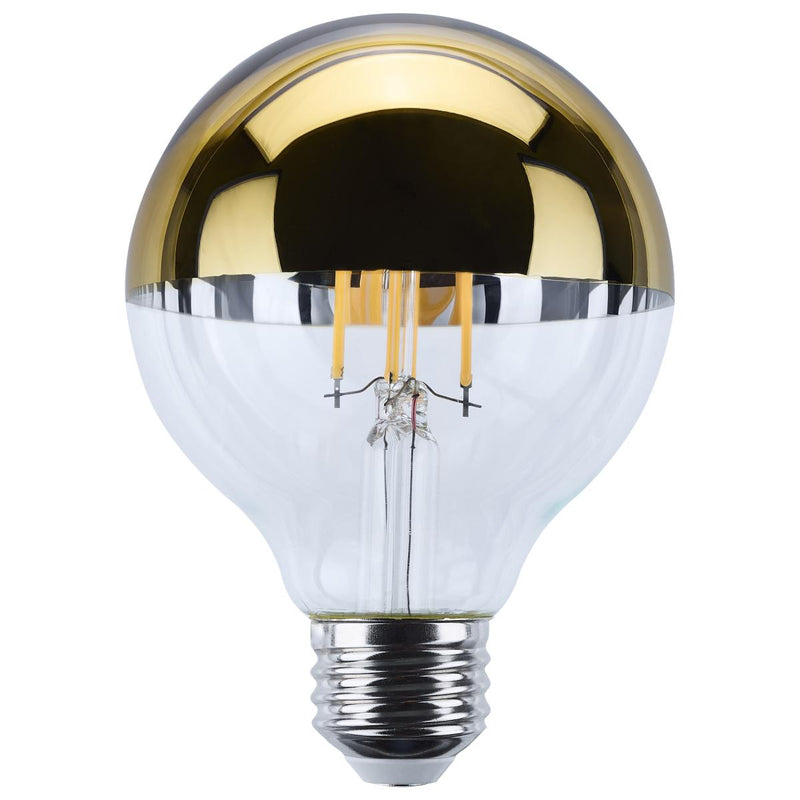 Satco 6 Watt Dimmable Crown Colored G25 LED Light Bulb 2700K 2700K Warm White Gold