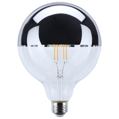 Satco 8 Watt Dimmable Crown Colored G40 LED Light Bulb 2700K 2700K Warm White Silver