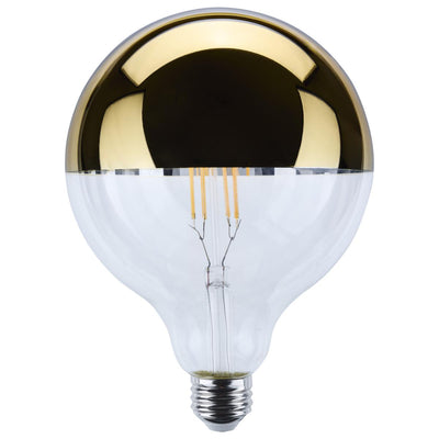 Satco 8 Watt Dimmable Crown Colored G40 LED Light Bulb 2700K 2700K Warm White Gold