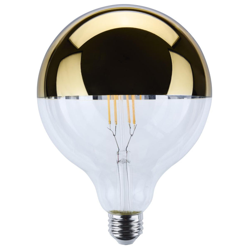 Satco 8 Watt Dimmable Crown Colored G40 LED Light Bulb 2700K 2700K Warm White Gold