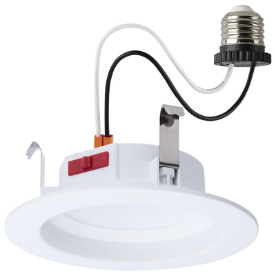 Satco 4 Inch 7 Watt Round LED Smooth Baffle Downlight 2700/3000/3500/4000/5000K