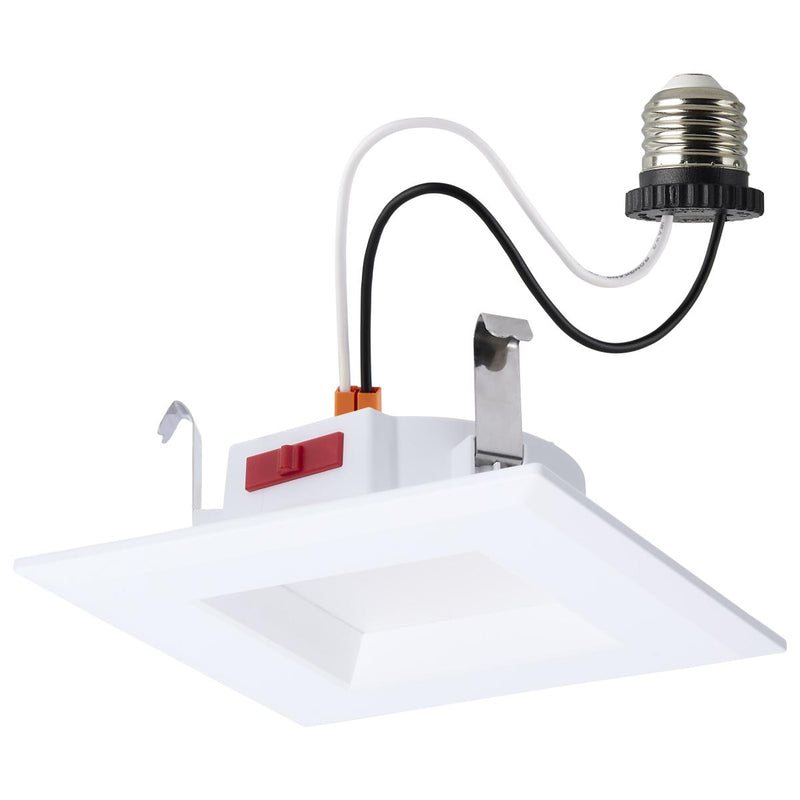 Satco 4 Inch 7 Watt Square LED Smooth Baffle Downlight 2700/3000/3500/4000/5000K