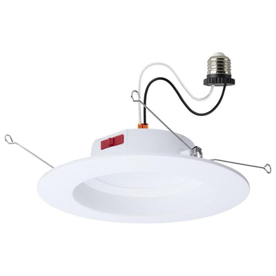 Satco 5/6 Inch 8 Watt Round LED Smooth Baffle Downlight 2700/3000/3500/4000/5000K