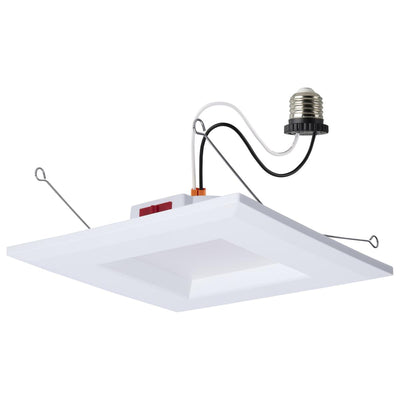 Satco 5/6 Inch 8 Watt Square LED Smooth Baffle Downlight 2700/3000/3500/4000/5000K