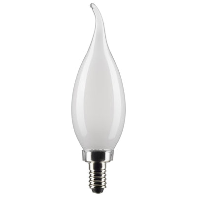 Satco 4 Watt Frosted Flametip LED Filament Bulb E12 Candelabra Base 2700K 2700K Warm White  