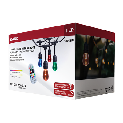 Satco LED Indoor/Outdoor String Lights with Remote Control