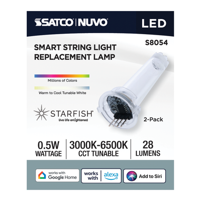 Satco Starfish Smart LED String Light 0.5 Watt Replacement Lamp