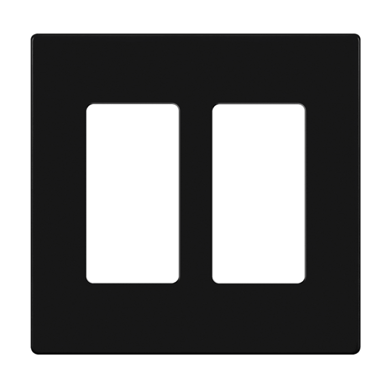 Enerlites Screwless Decorator GFCI Two Gang Wall Plate Black  