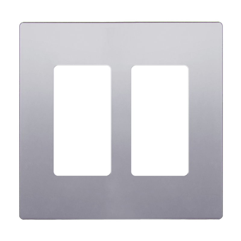 Enerlites Screwless Decorator GFCI Two Gang Wall Plate Silver  