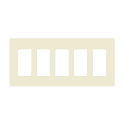 Enerlites Screwless Decorator GFCI Five Gang Wall Plate Light Almond  