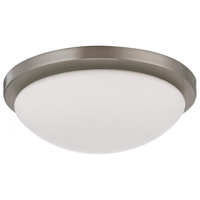 Satco 18 Watt 11 Inch LED Button Flush Mount 3000/4000/5000K Selectable Brushed Nickel 