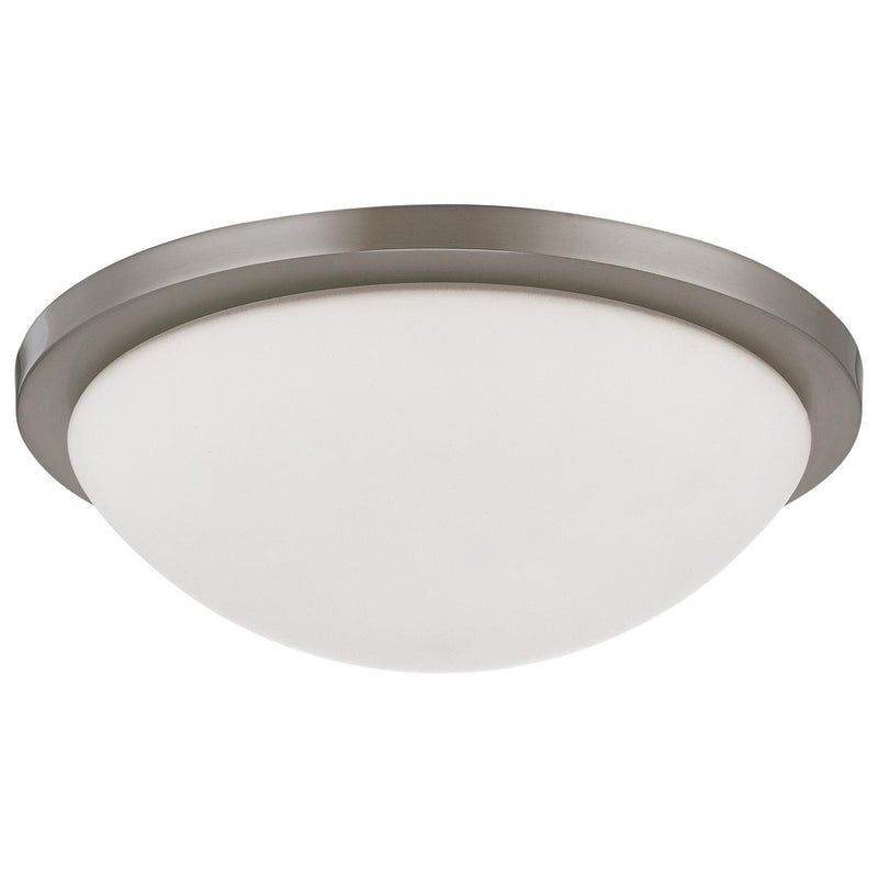 Satco 18 Watt 13 Inch LED Button Flush Mount 3000/4000/5000K Selectable Brushed Nickel 