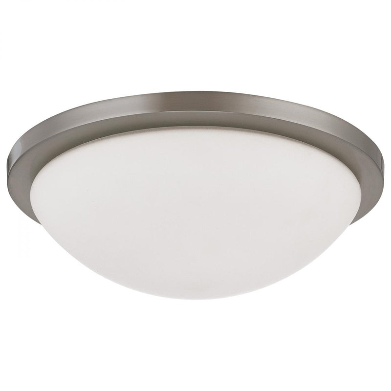 Satco 18 Watt 13 Inch LED Button Flush Mount 3000/4000/5000K Selectable Brushed Nickel 