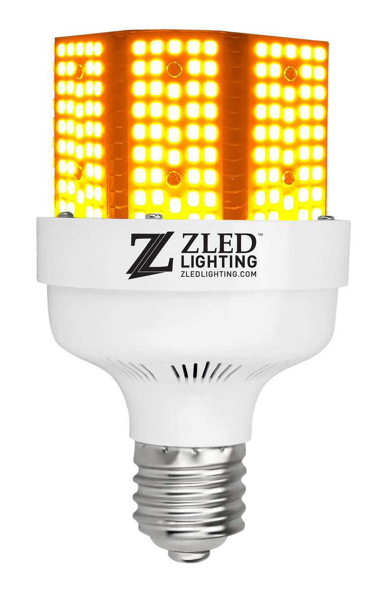 ZLED Lighting 40/50/65/85 Watt Turtle Friendly Mini 100-277V LED EX39 Amber Corn Cob Lamp Amber  