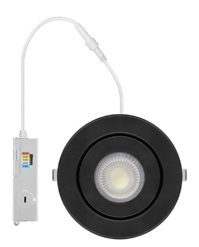 Sylvania Lighting 3 Inch 7 Watt LED Selectable Black Gimbal Downlight 2700/3000/3500/4000/5000K   