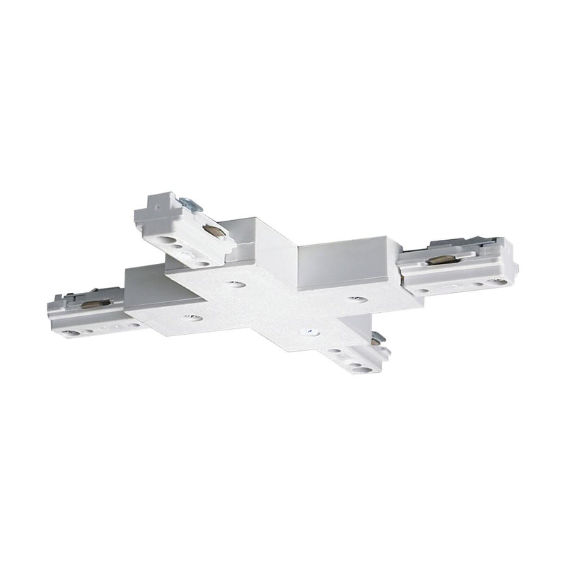 Satco X Shaped Joiner Track Lighting Connector White  