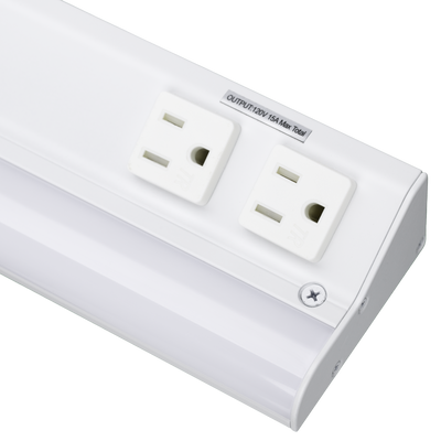 American Lighting 18 Inch 12 Watt Under Cabinet LED Light With Receptacles 2700/3000/3500/4000/5000K   