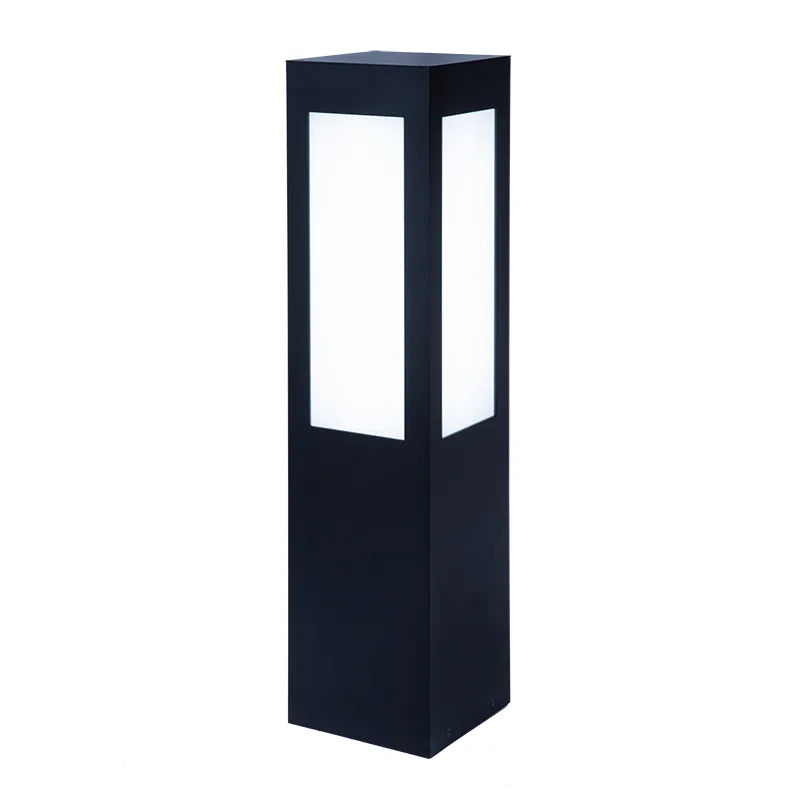 Westgate 10/18/25 Watt 26 Inch Square LED Bollard Long Lens 3000K/4000K/5000K Selectable Black