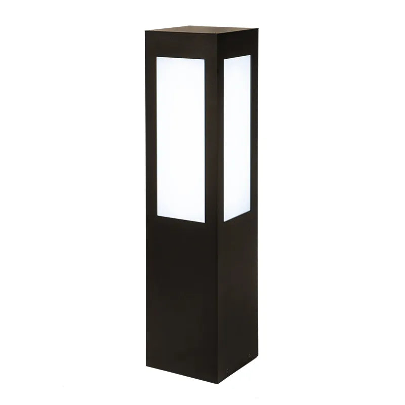 Westgate 10/18/25 Watt 26 Inch Square LED Bollard Long Lens 3000K/4000K/5000K Selectable Bronze