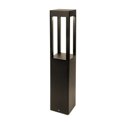 Westgate 10/18/25 Watt 26 Inch Square LED Bollard Open Lens Design 3000K/4000K/5000K Selectable Bronze