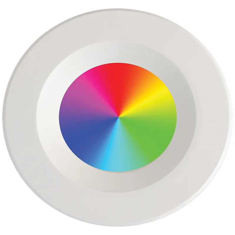 6 Inch 13 Watt Smart App Compatible RGBW Smooth Recessed Light Retrofit Trim