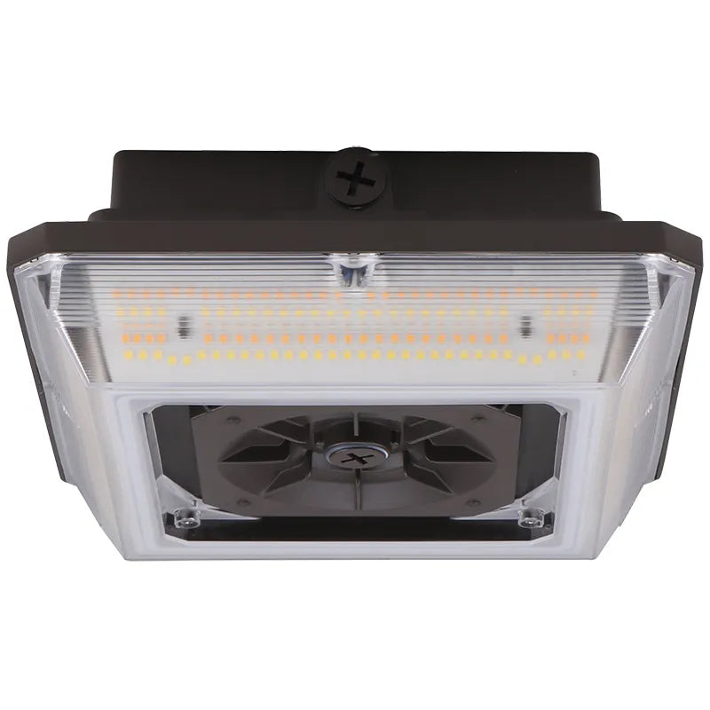 Westgate 60/75/90 Watt Selectable 120-277V Angled-Beam LED Garage Canopy Sensor Ready 3000K/4000K/5000K Selectable Bronze