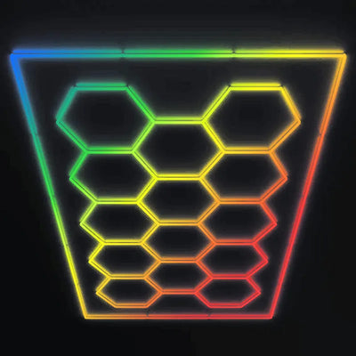 Westgate 8 Foot x 16 Foot Hexagon App Ready LED Ceiling Light Fixture RGB RGBW