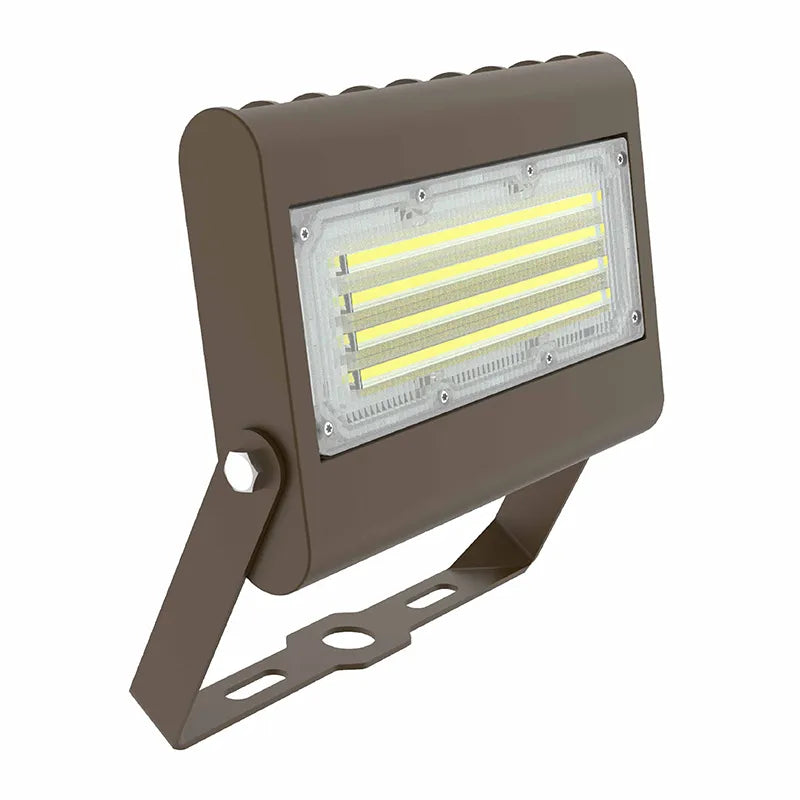 Westgate 15/20/30/50 Watt Selectable High Lumen 120-277V Medium LED Flood Light With Adjustable Trunnion Mount 3000K Warm White Bronze
