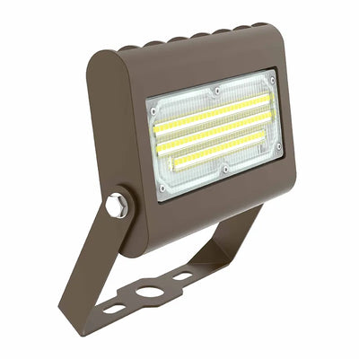 Westgate 10/15/20/30 Watt Selectable High Lumen 120-277V Small LED Flood Light With Adjustable Trunnion Mount 3000K Warm White Bronze