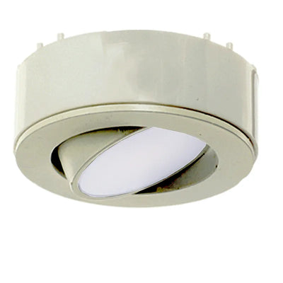 Westgate 2.75 Inch 4.5 Watt Round Dimmable 120V LED Adjustable Puck Light Brushed Nickel 3000K Warm White