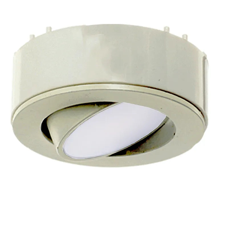 Westgate 2.75 Inch 4.5 Watt Round Dimmable 120V LED Adjustable Puck Light Brushed Nickel 3000K Warm White