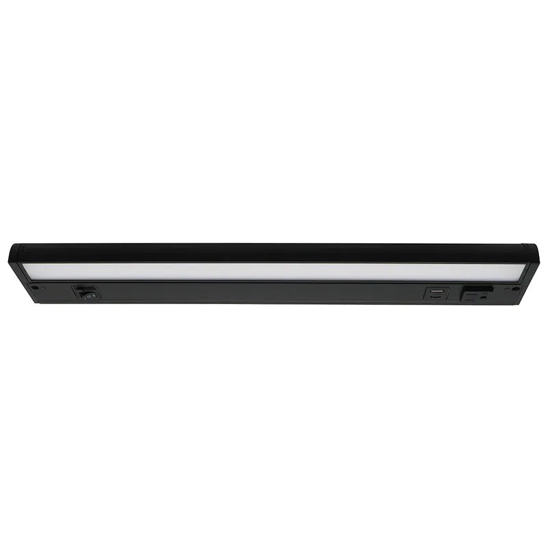Westgate 18 Inch 8 Watt LED Undercabinet With Receptacles and USB Port Light Fixture 2700/3000/3500/4000/5000K