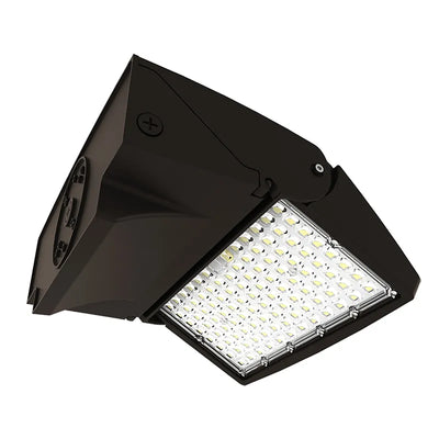 50/65/80 Watt Full Cutoff LED Modern Adjustable Wall Pack With Photocell 3000K/4000K/5000K