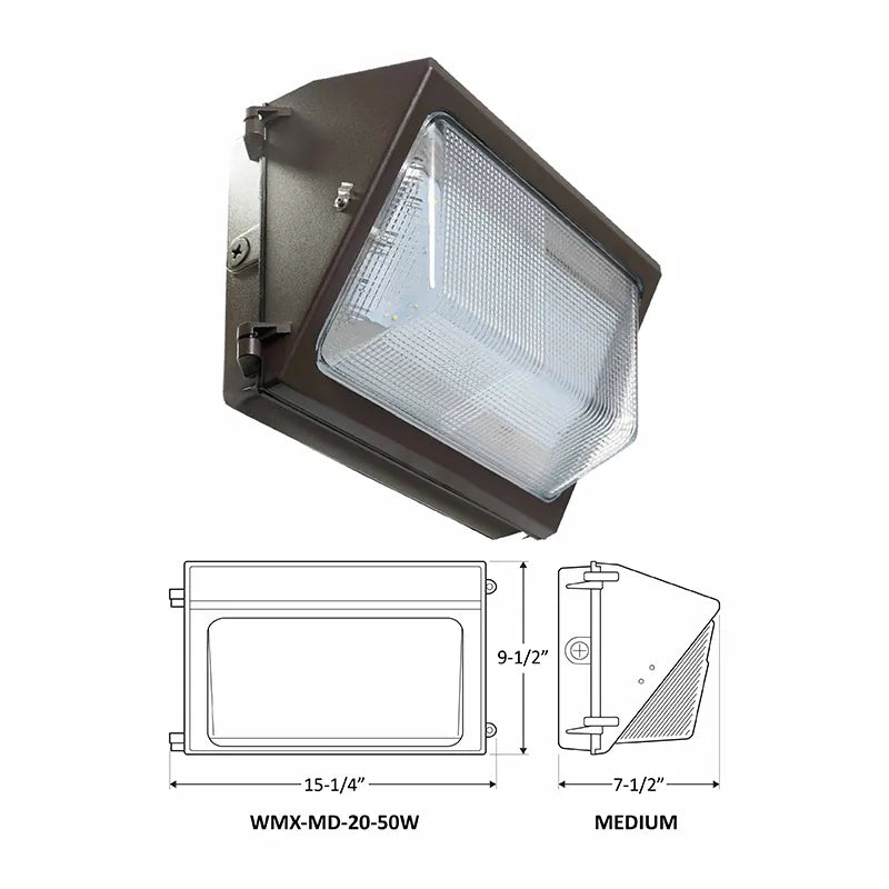 20/30/40/50 Wattage Selectable WMX LED Medium Wall Pack