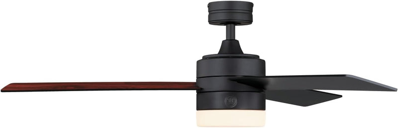 Westinghouse Lighting Alta Vista 52 Inch Three Blade Indoor Ceiling Fan Matte Black Finish With Dimmable LED Light Fixture Remote Control Included