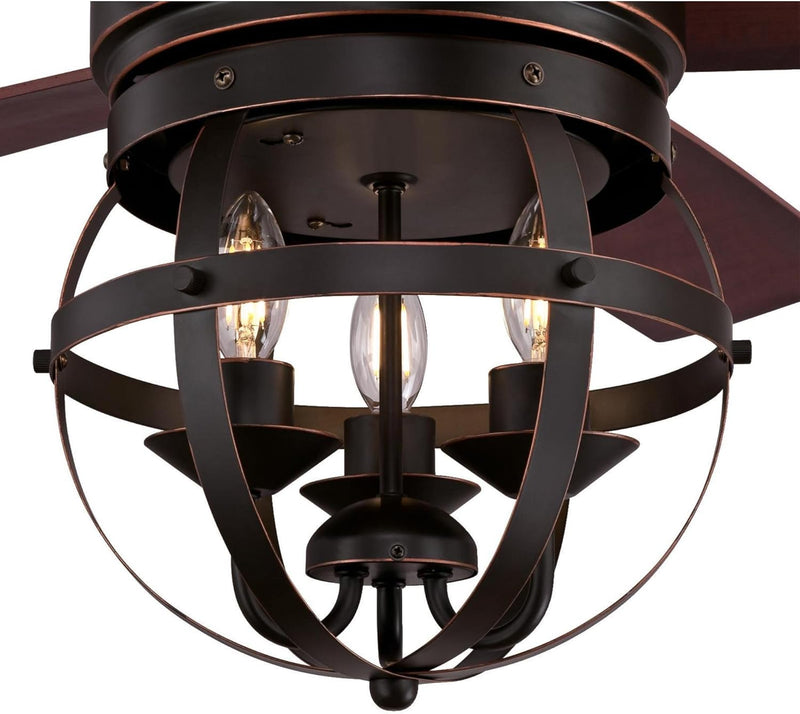 Westinghouse Lighting Stella Mira 52 Inch Five Blade Indoor Ceiling Fan Oil Rubbed Bronze Finish With Dimmable LED Light Kit