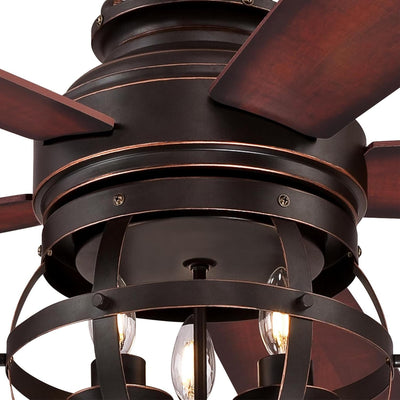 Westinghouse Lighting Stella Mira 52 Inch Five Blade Indoor Ceiling Fan Oil Rubbed Bronze Finish With Dimmable LED Light Kit