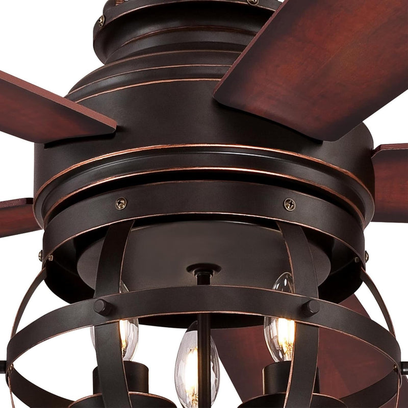 Westinghouse Lighting Stella Mira 52 Inch Five Blade Indoor Ceiling Fan Oil Rubbed Bronze Finish With Dimmable LED Light Kit
