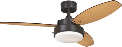 Westinghouse Lighting Alloy 42 Inch Three Blade Indoor Ceiling Fan With LED Light Fixture
