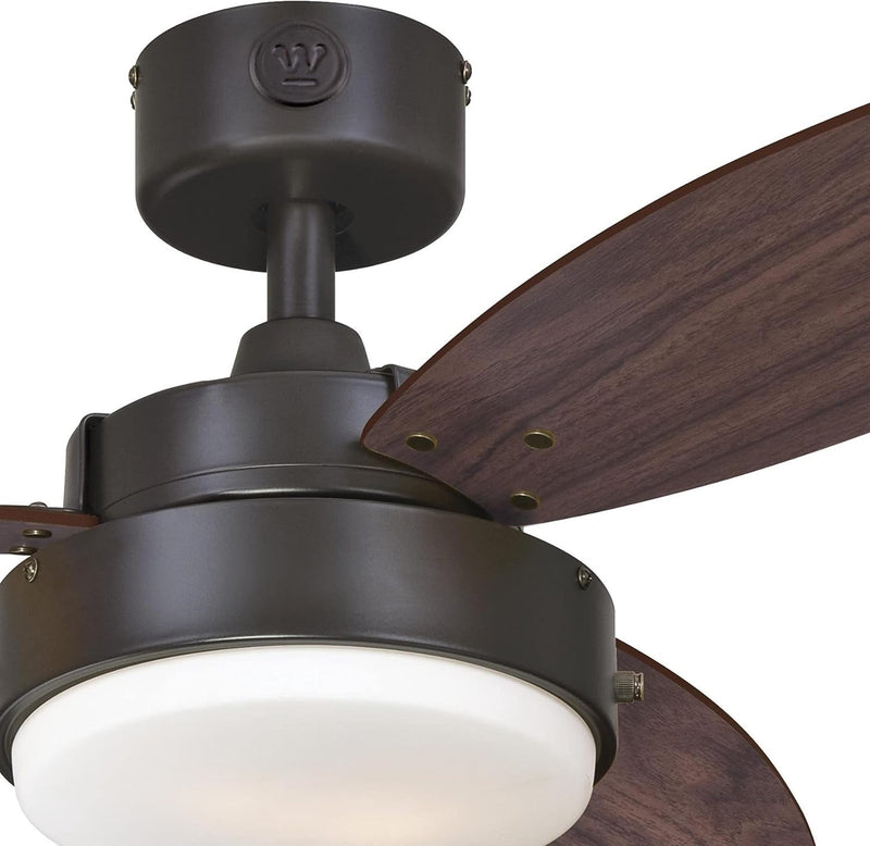 Alloy 42 Inch Three Blade Indoor Ceiling Fan With LED Light Fixture