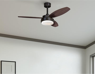 Alloy 42 Inch Three Blade Indoor Ceiling Fan With LED Light Fixture