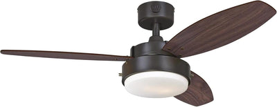 Alloy 42 Inch Three Blade Indoor Ceiling Fan With LED Light Fixture