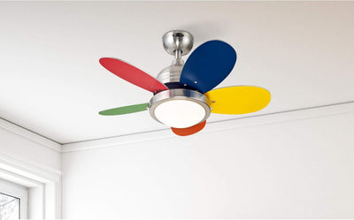 Westinghouse Lighting Roundabout 30 Inch Five Blade Indoor Ceiling Fan Brushed Nickel Finish With Dimmable LED Light Fixture