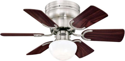 Westinghouse Lighting Petite 30 Inch Six Blade Indoor Ceiling Fan With LED Light Fixture 6 Blades Brushed Nickel