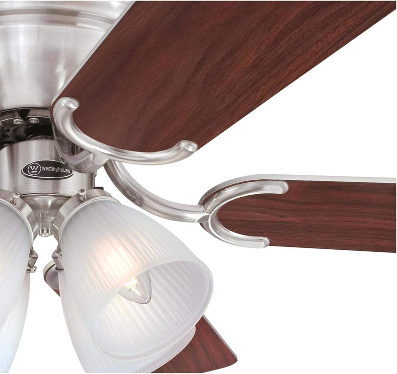 Westinghouse Lighting Contempra IV 52 Inch Five Blade Indoor Ceiling Fan With Dimmable LED Light Fixture